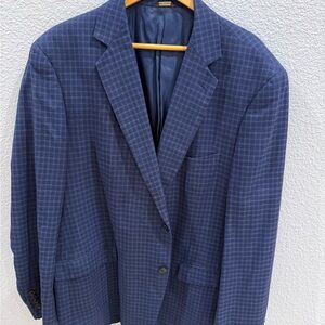 Elegant Navy Checkered Blazer for Men